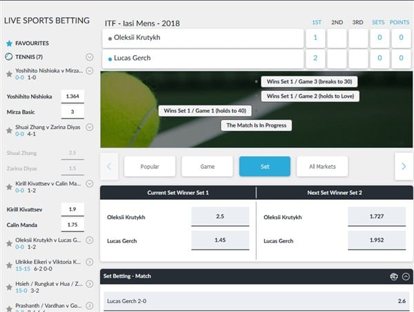 BetVictor live betting